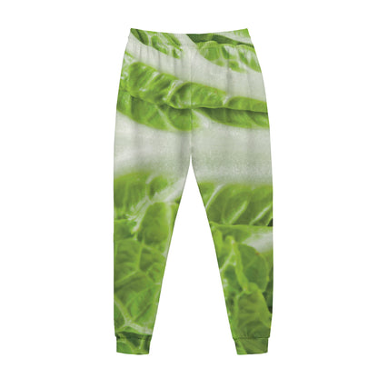 Fresh Cabbage Leaf Print Jogger Pants