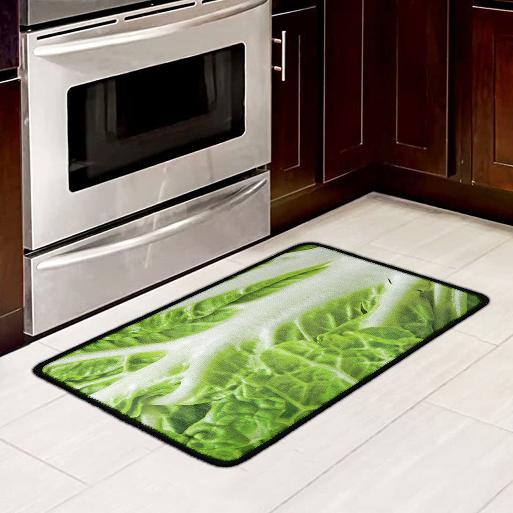 Fresh Cabbage Leaf Print Kitchen Mat
