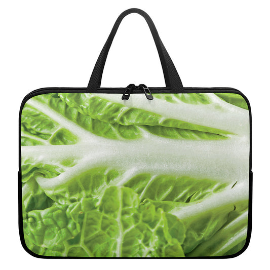Fresh Cabbage Leaf Print Laptop Sleeve With Handle