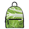Fresh Cabbage Leaf Print Leather Backpack