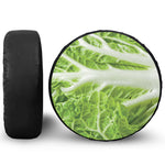 Fresh Cabbage Leaf Print Leather Spare Tire Cover