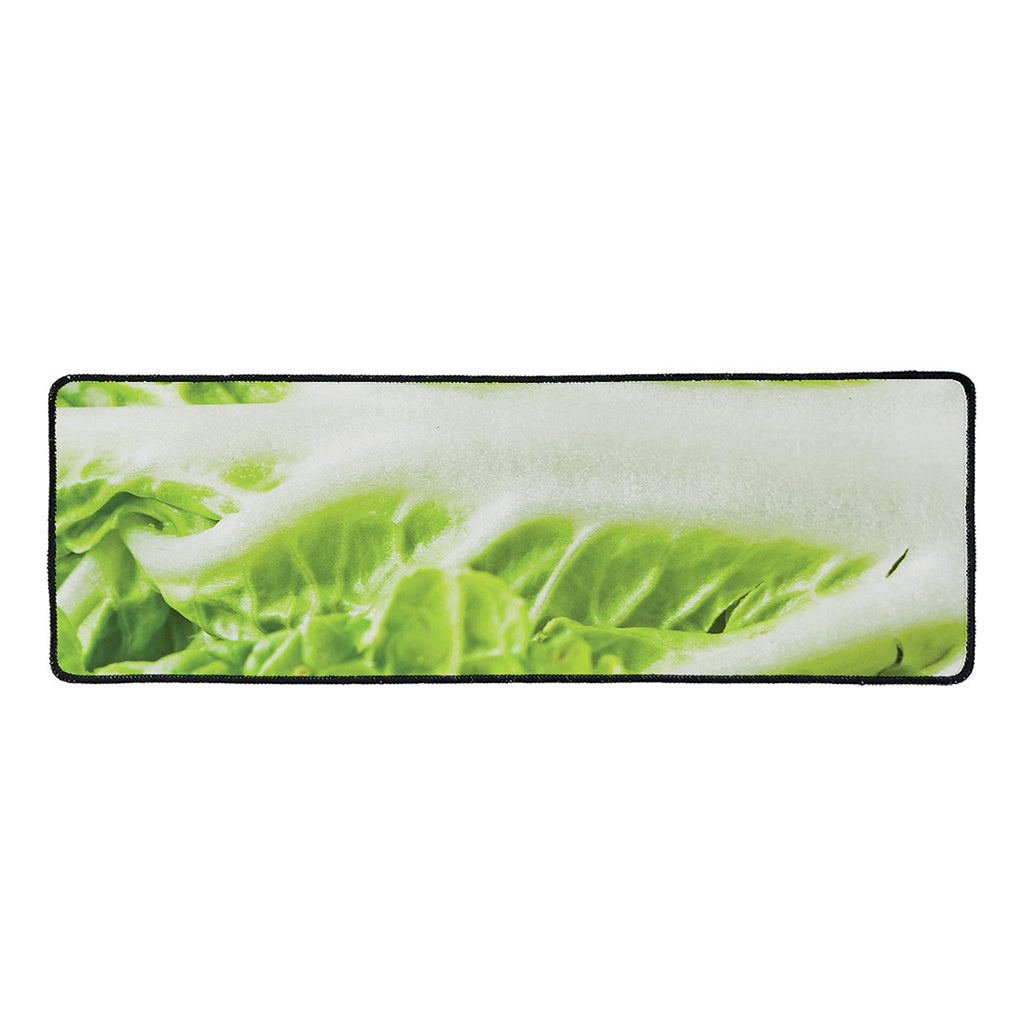 Fresh Cabbage Leaf Print Long Kitchen Mat