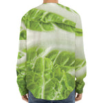 Fresh Cabbage Leaf Print Long Sleeve Baseball Jersey