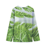 Fresh Cabbage Leaf Print Long Sleeve Short Coat