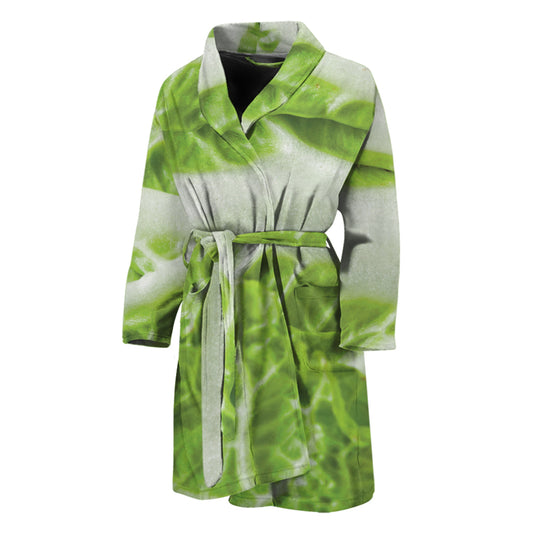 Fresh Cabbage Leaf Print Men's Bathrobe