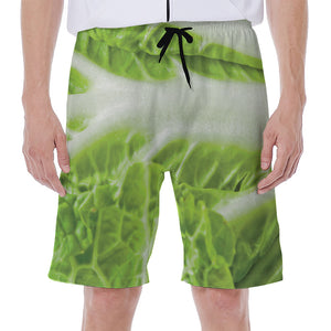 Fresh Cabbage Leaf Print Men's Beach Shorts