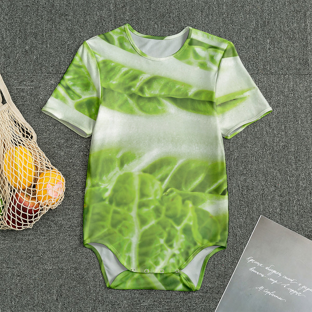 Fresh Cabbage Leaf Print Men's Bodysuit