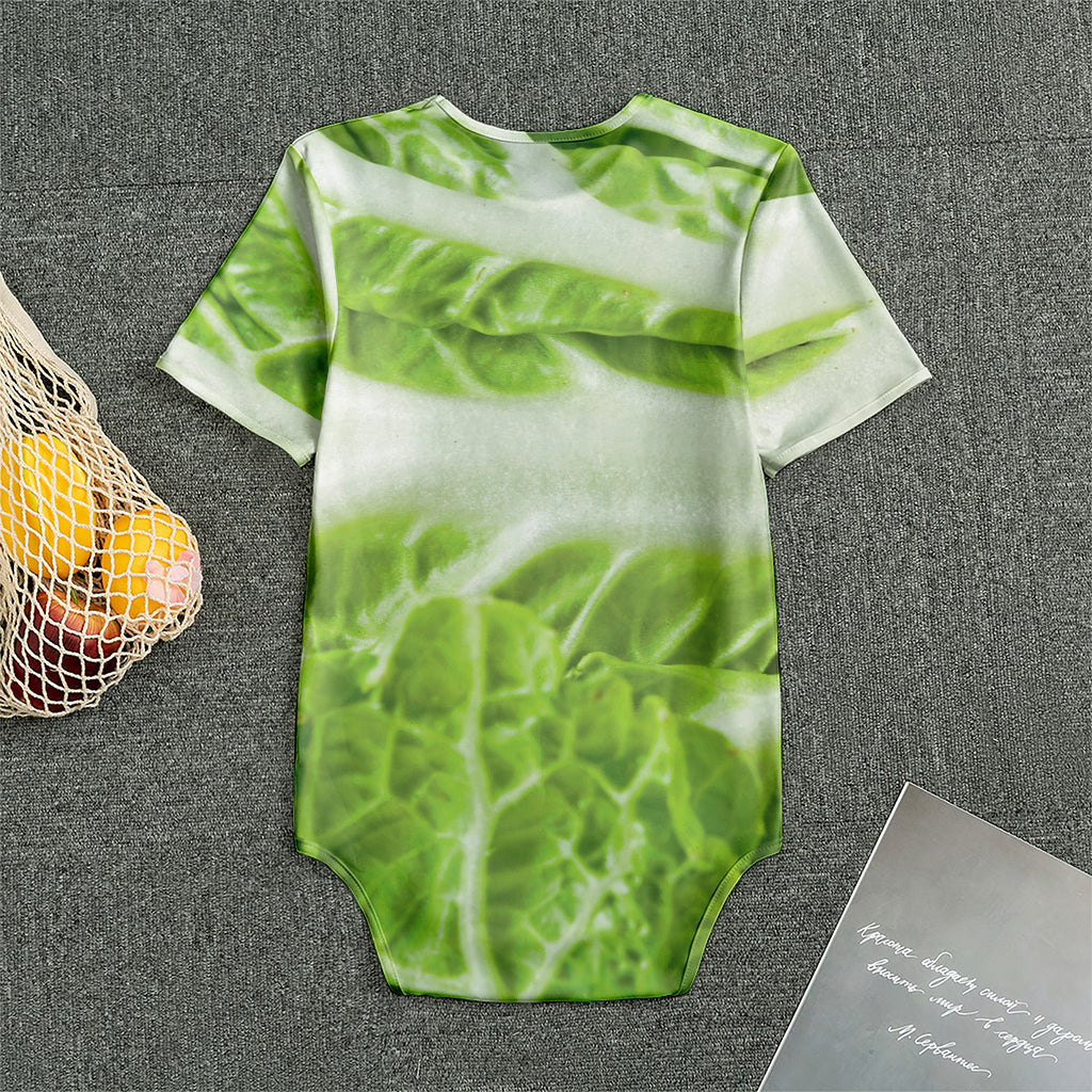 Fresh Cabbage Leaf Print Men's Bodysuit