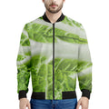 Fresh Cabbage Leaf Print Men's Bomber Jacket