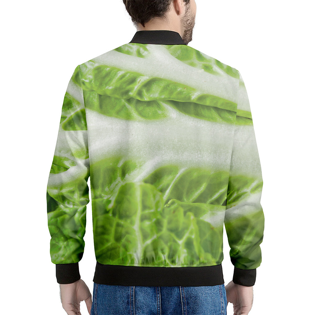 Fresh Cabbage Leaf Print Men's Bomber Jacket