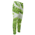 Fresh Cabbage Leaf Print Men's Compression Pants