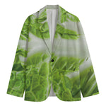 Fresh Cabbage Leaf Print Men's Cotton Blazer