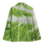 Fresh Cabbage Leaf Print Men's Cotton Blazer