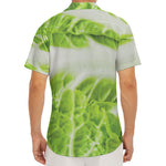 Fresh Cabbage Leaf Print Men's Deep V-Neck Shirt