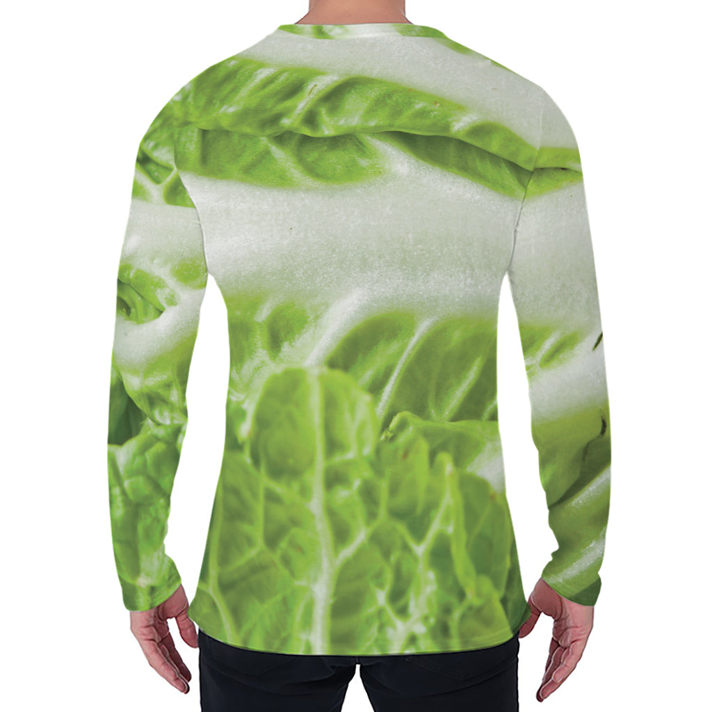 Fresh Cabbage Leaf Print Men's Long Sleeve T-Shirt