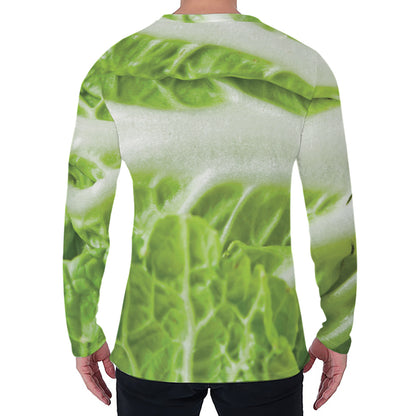 Fresh Cabbage Leaf Print Men's Long Sleeve T-Shirt