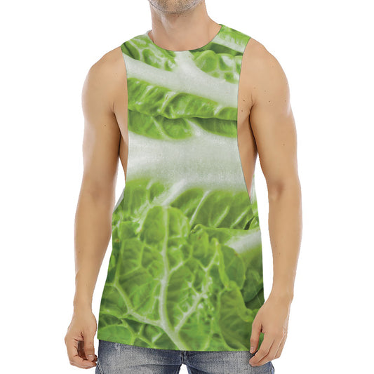 Fresh Cabbage Leaf Print Men's Muscle Tank Top