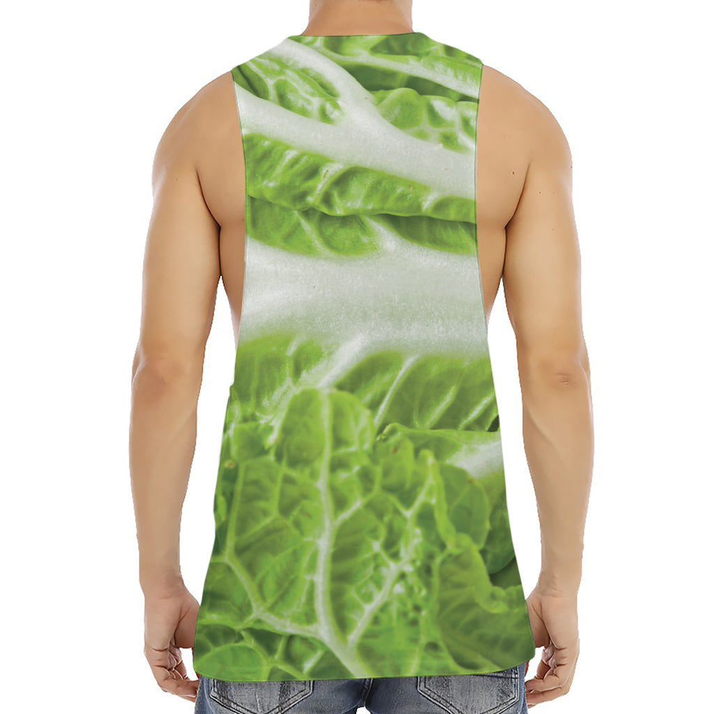 Fresh Cabbage Leaf Print Men's Muscle Tank Top