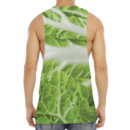 Fresh Cabbage Leaf Print Men's Muscle Tank Top