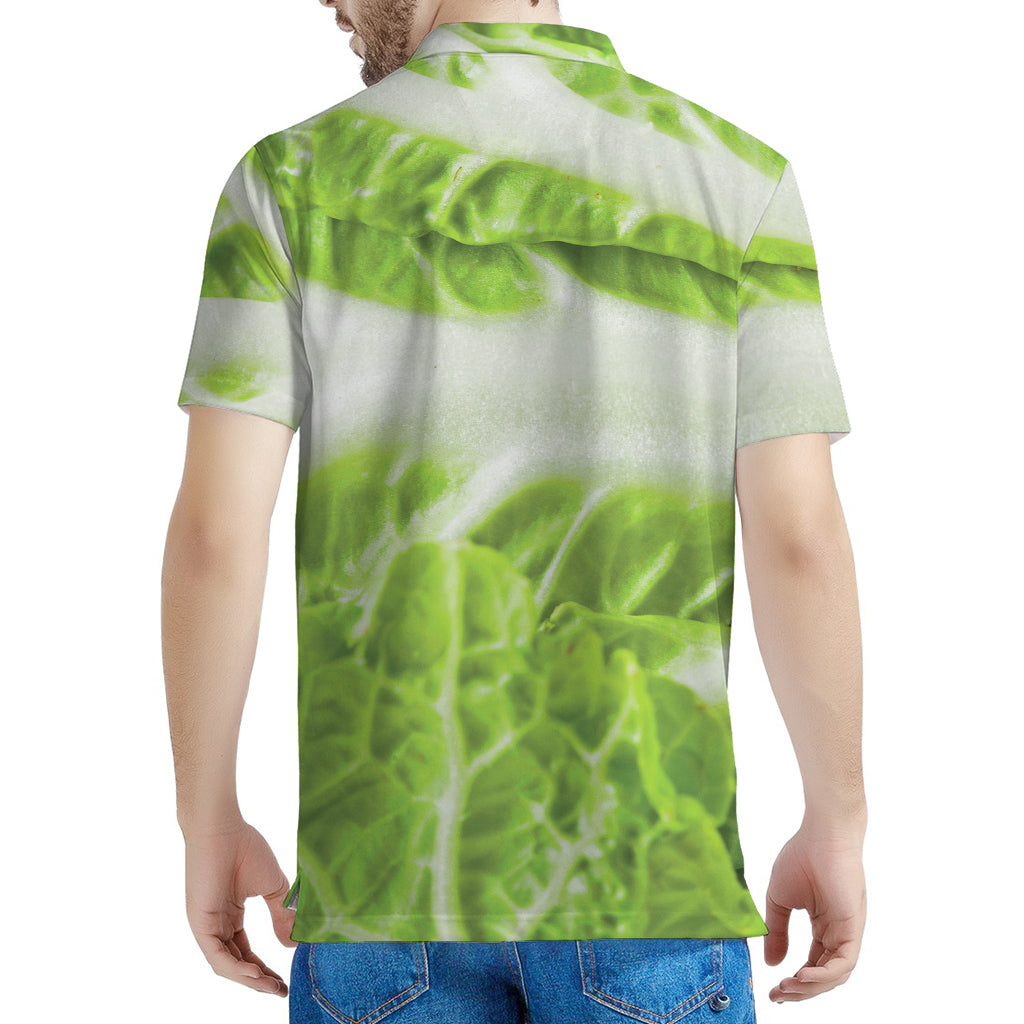 Fresh Cabbage Leaf Print Men's Polo Shirt