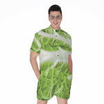 Fresh Cabbage Leaf Print Men's Rompers