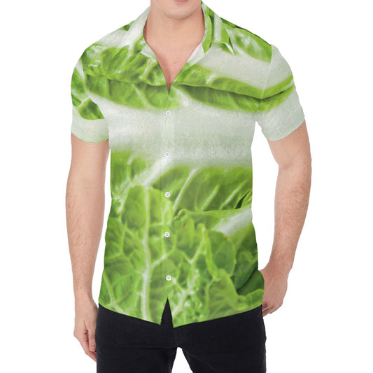 Fresh Cabbage Leaf Print Men's Shirt