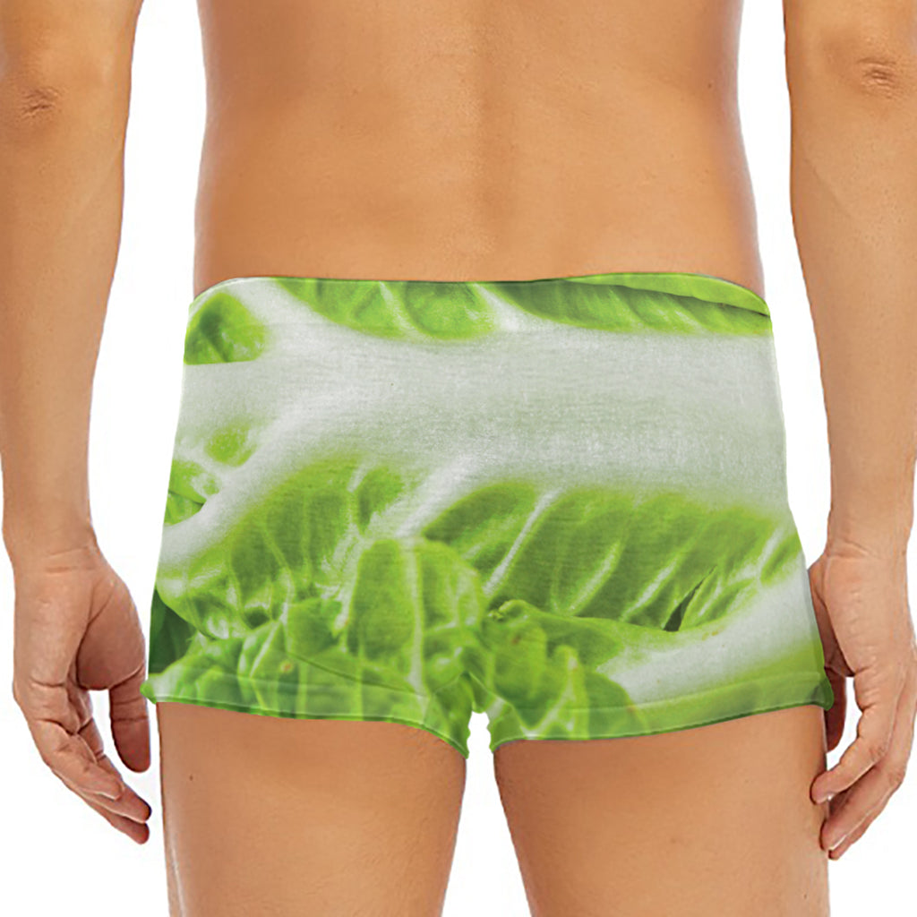 Fresh Cabbage Leaf Print Men's Short Boxer Briefs