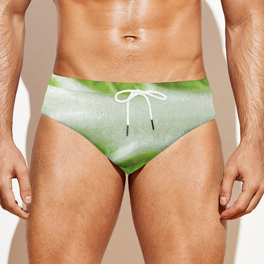 Fresh Cabbage Leaf Print Men's Swim Briefs