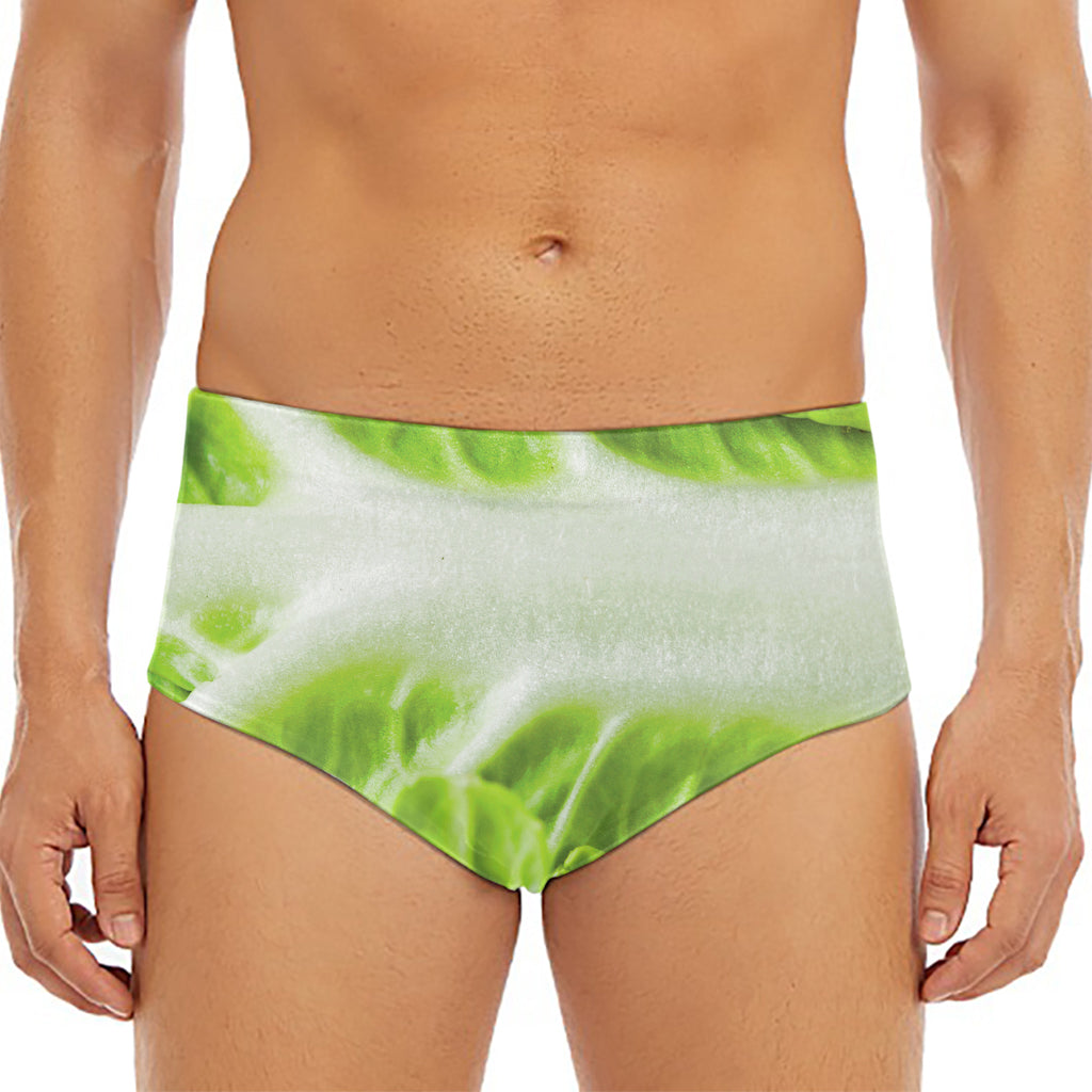 Fresh Cabbage Leaf Print Men's Triangle Swim Briefs