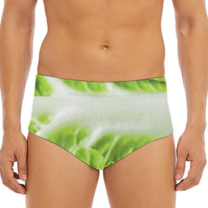 Fresh Cabbage Leaf Print Men's Triangle Swim Briefs