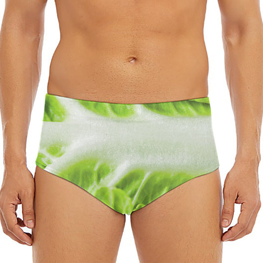 Fresh Cabbage Leaf Print Men's Triangle Swim Briefs