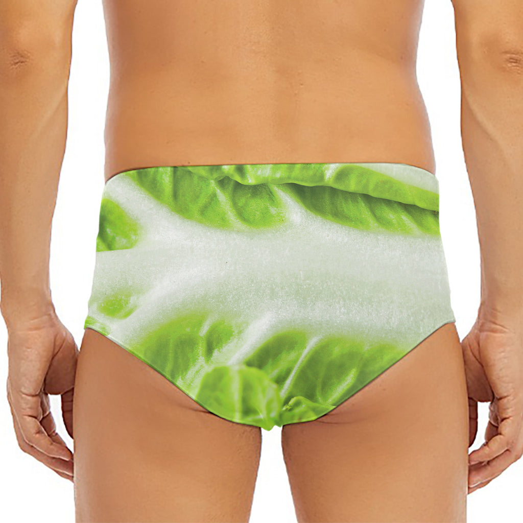Fresh Cabbage Leaf Print Men's Triangle Swim Briefs