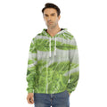 Fresh Cabbage Leaf Print Men's Velvet Pullover Hoodie