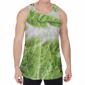 Fresh Cabbage Leaf Print Men's Velvet Tank Top