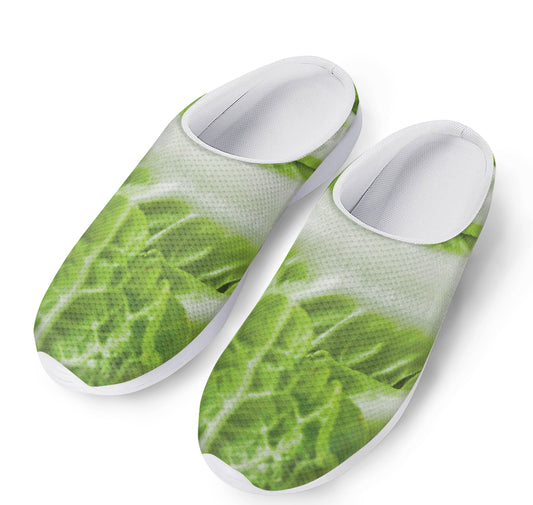 Fresh Cabbage Leaf Print Mesh Casual Shoes