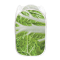 Fresh Cabbage Leaf Print Mesh Laundry Hamper