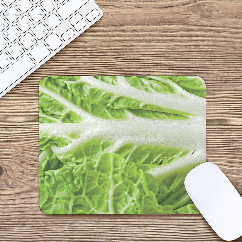 Fresh Cabbage Leaf Print Mouse Pad