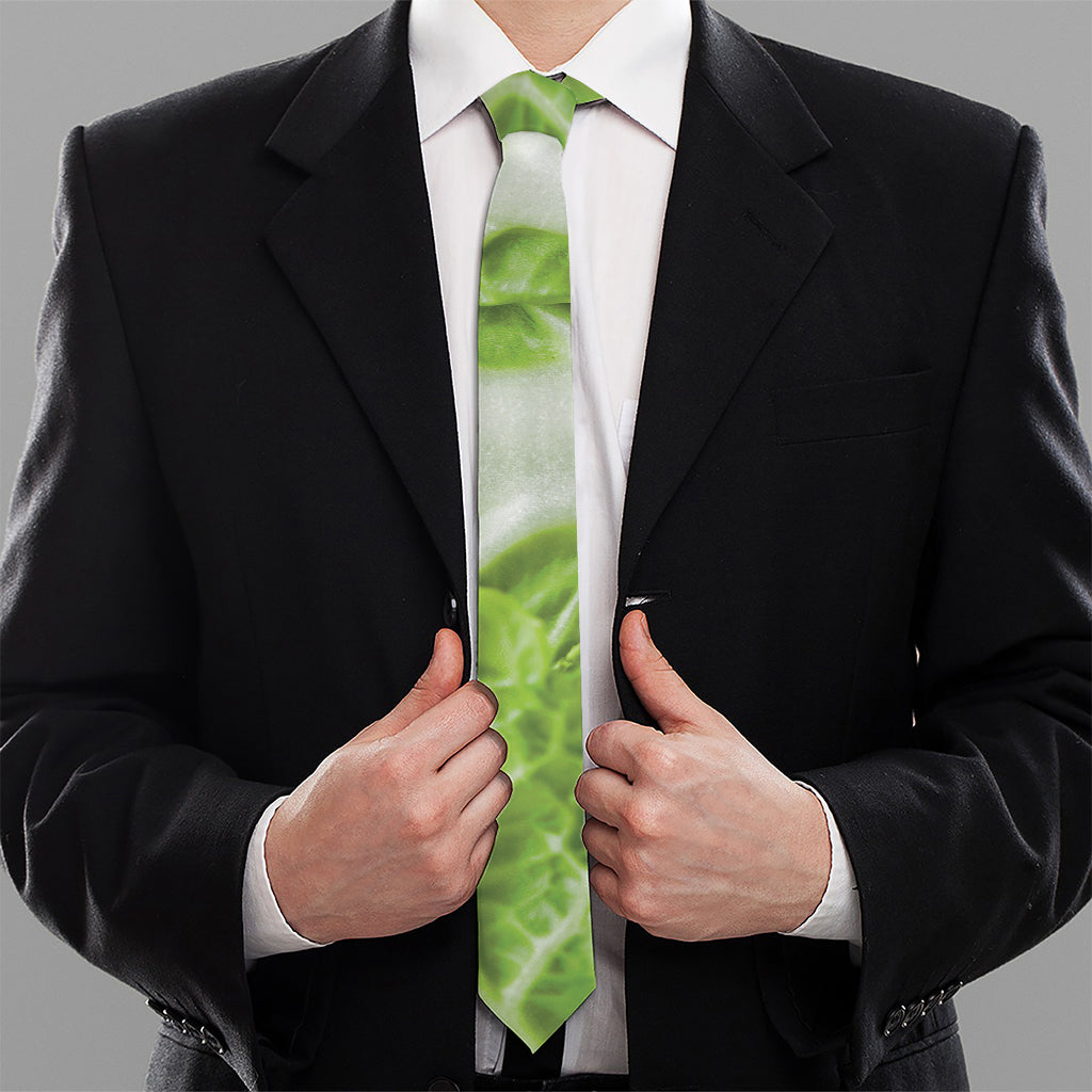 Fresh Cabbage Leaf Print Necktie