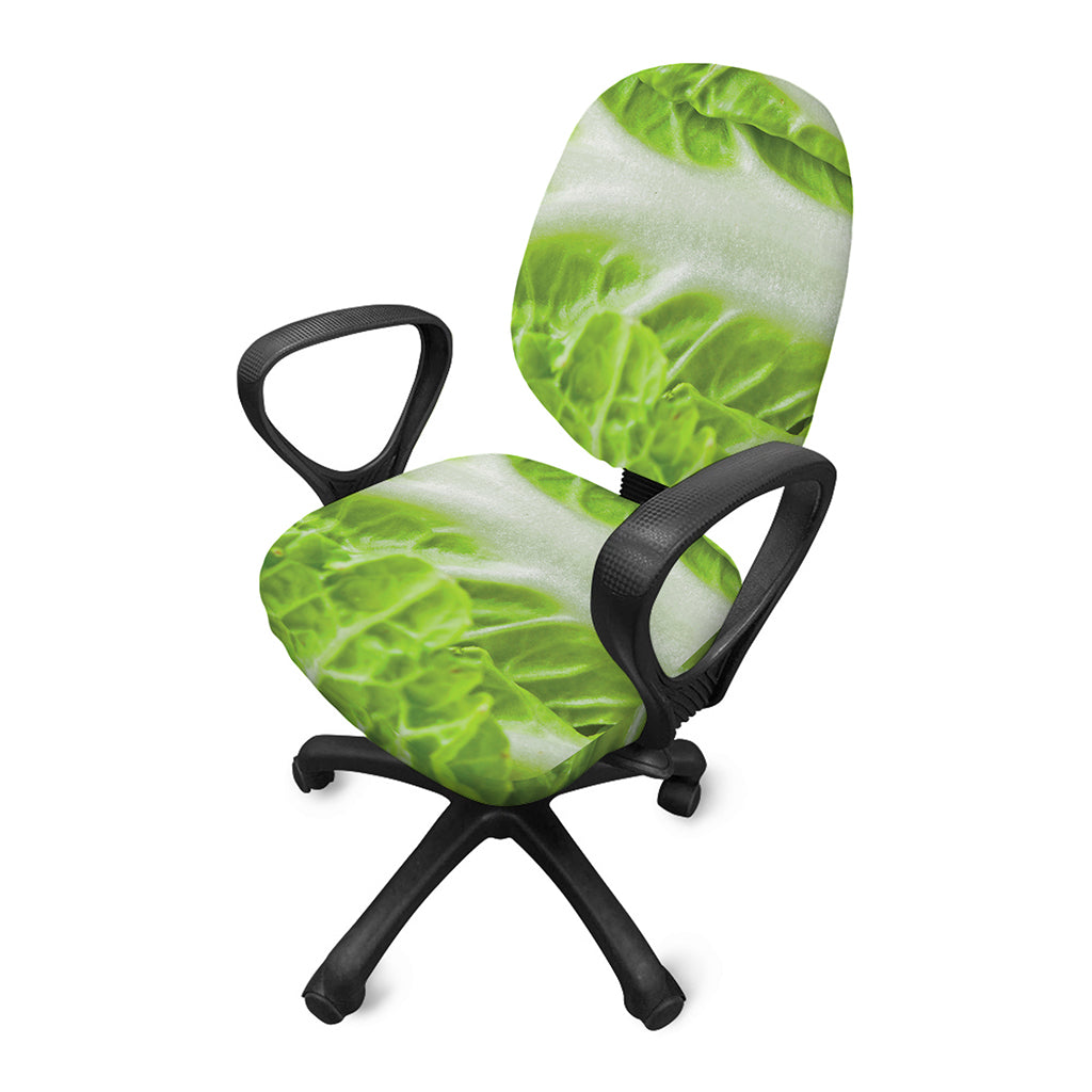 Fresh Cabbage Leaf Print Office Chair Cover
