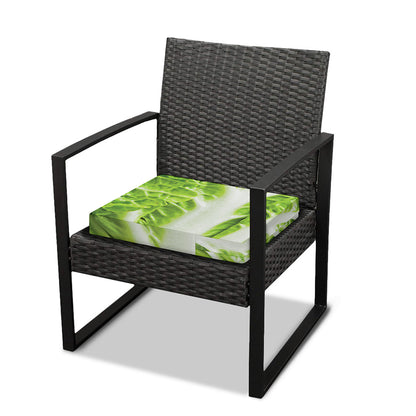 Fresh Cabbage Leaf Print Outdoor Seat Cushion Cover