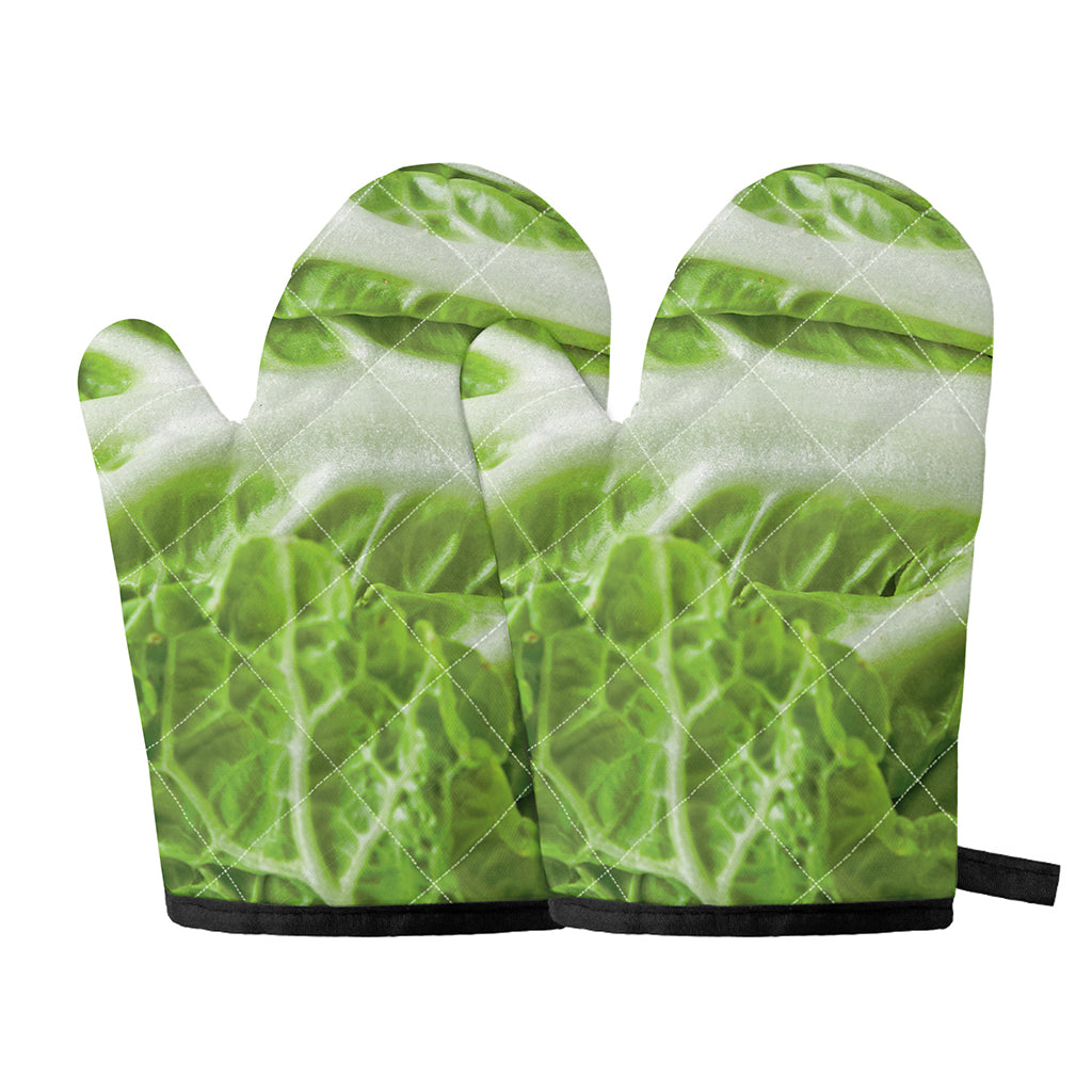 Fresh Cabbage Leaf Print Oven Mitts