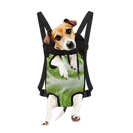 Fresh Cabbage Leaf Print Pet Carrier Backpack