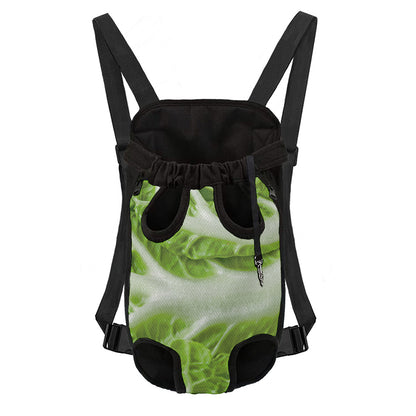 Fresh Cabbage Leaf Print Pet Carrier Backpack