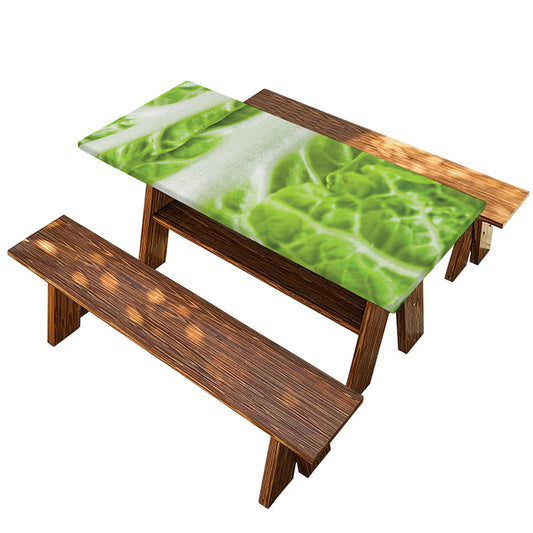 Fresh Cabbage Leaf Print Picnic Table Cover