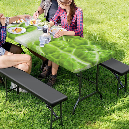 Fresh Cabbage Leaf Print Picnic Table Cover