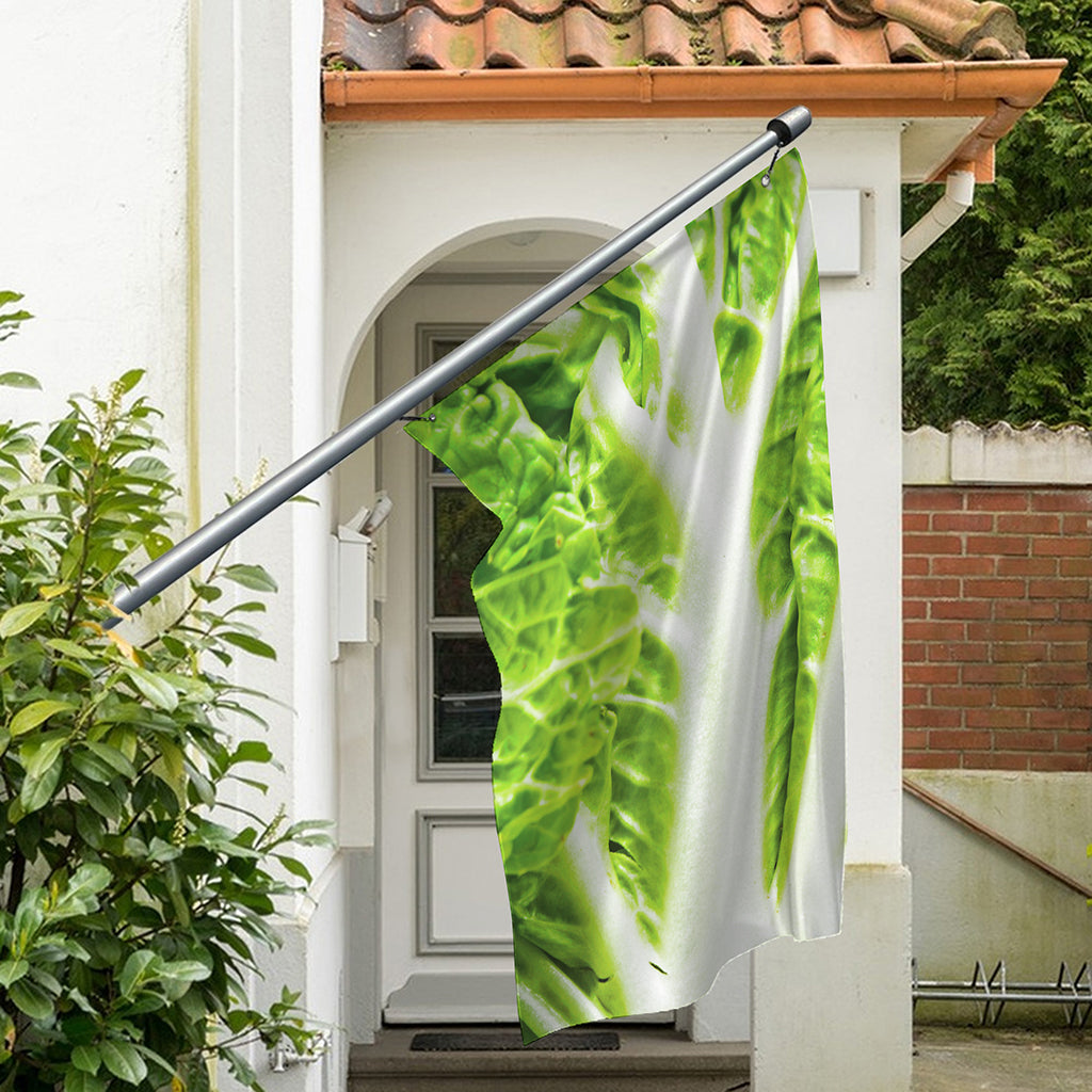 Fresh Cabbage Leaf Print Polyester Flag