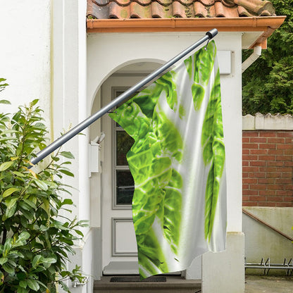 Fresh Cabbage Leaf Print Polyester Flag