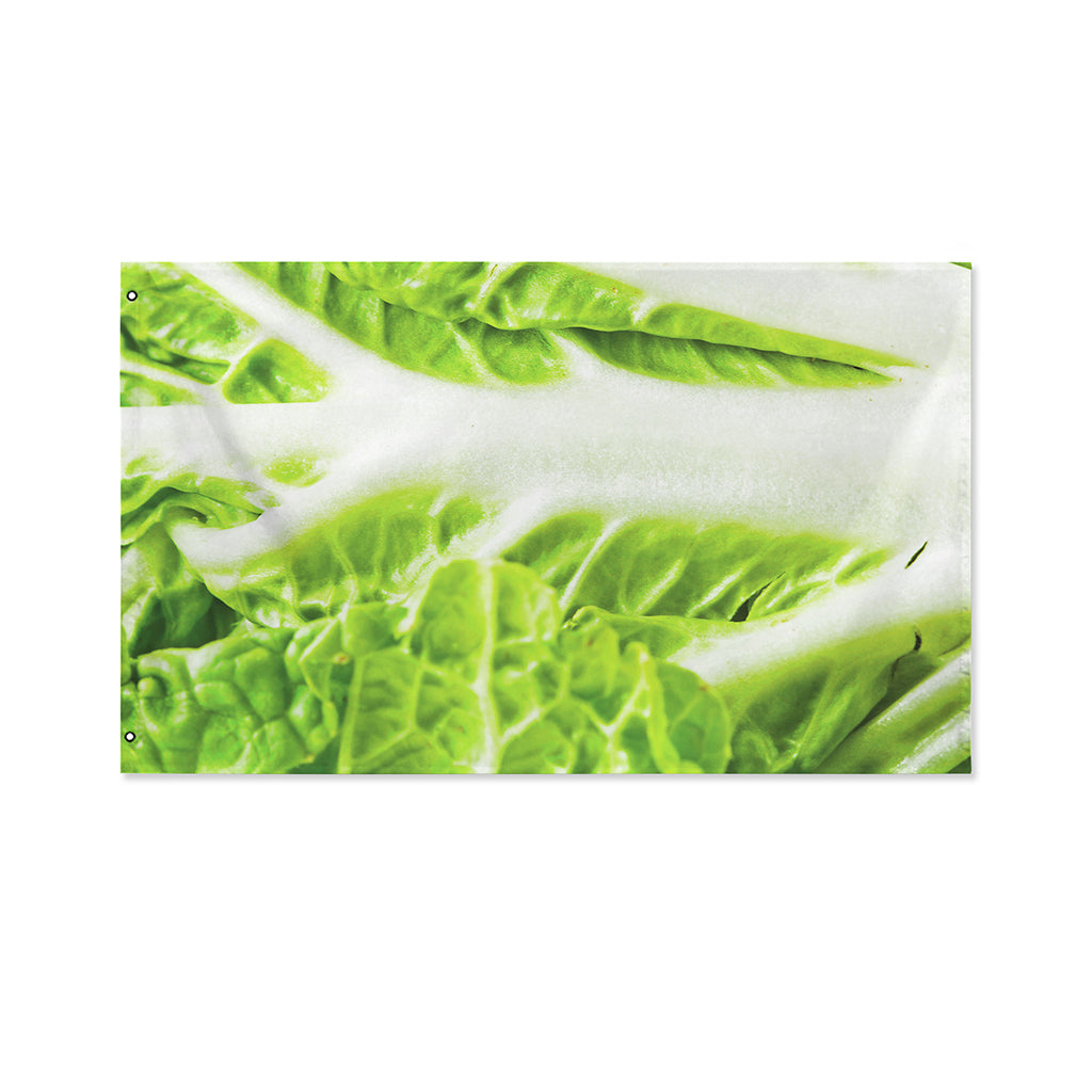 Fresh Cabbage Leaf Print Polyester Flag