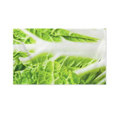 Fresh Cabbage Leaf Print Polyester Flag