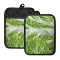 Fresh Cabbage Leaf Print Pot Holders With Pocket